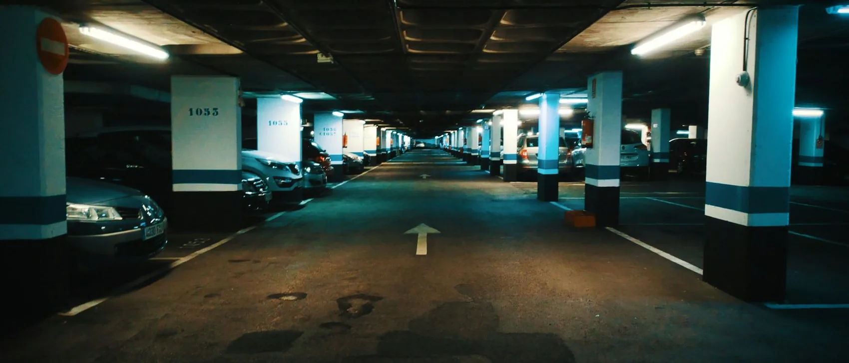 an underground car park