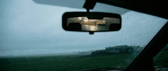 the view in the rear-view mirror